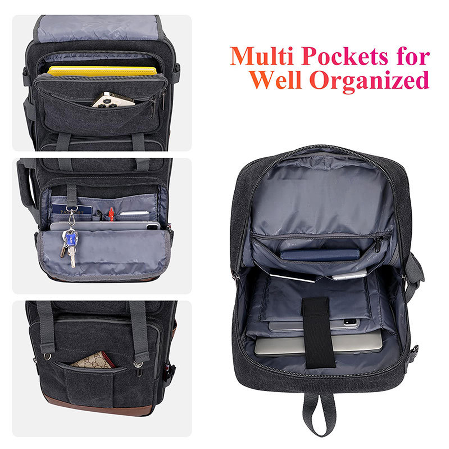 3 in 1 Multi-function Canvas Laptop Backpack 4