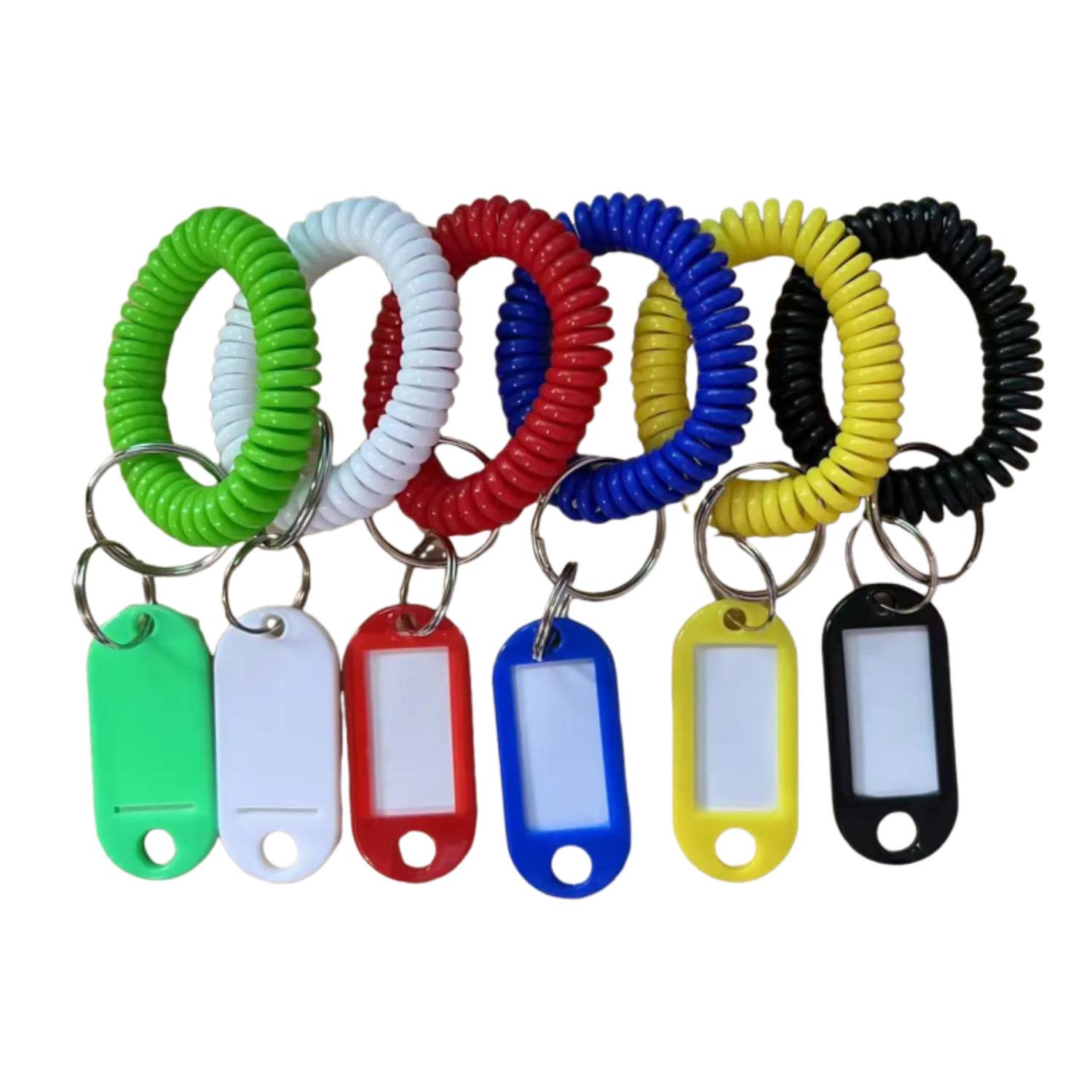 Spiral Coil Wristlet Keyring with Luggage Name Tag 4