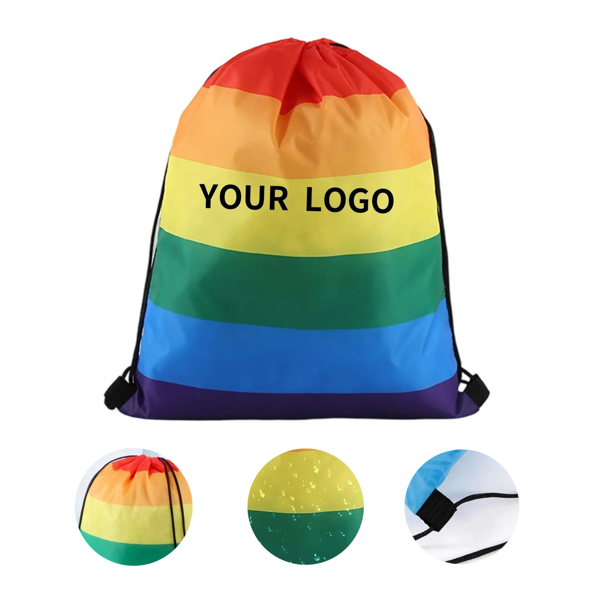 Pride Drawstring Bag with Colorful Design and Closure 3