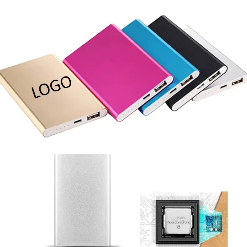 5000mAh Slim Metal Power Bank Bulk Wholesale Custom Logo Promotional Charger Gift 3