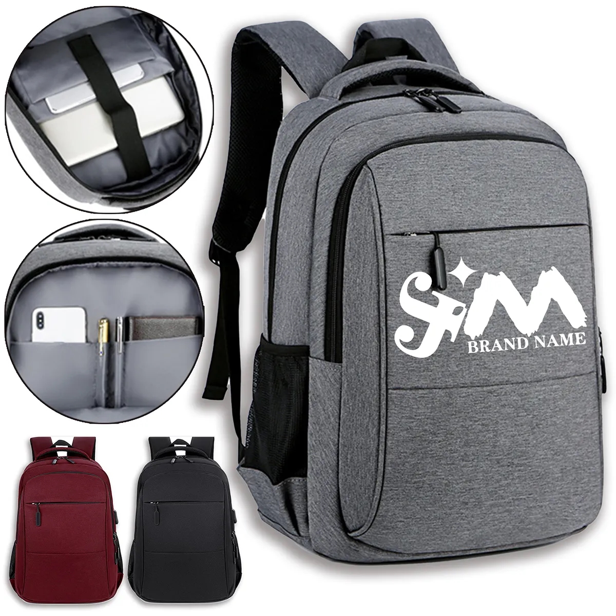 Durable Business Travel Laptop Backpack With USB Charging 2