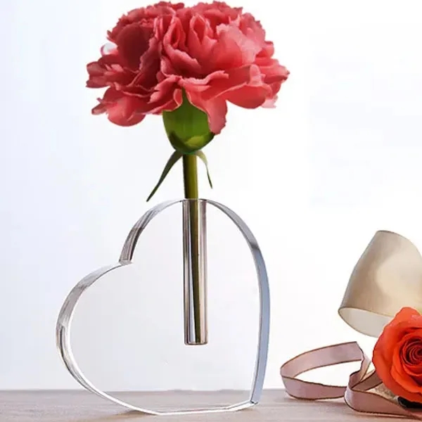Crystal Heart Shaped Vase Wedding Decorations 6