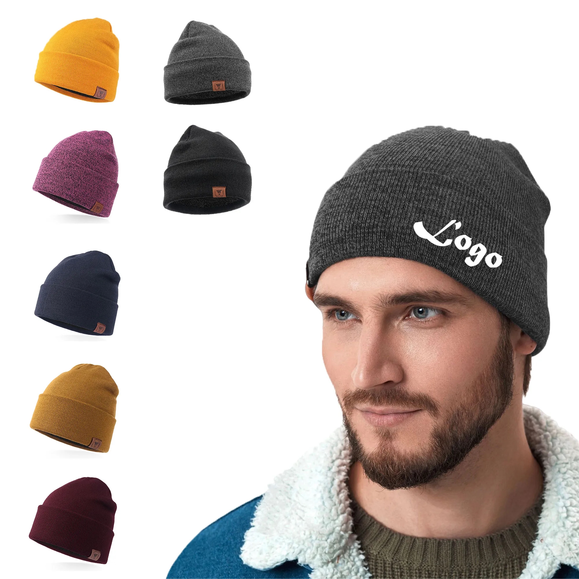 Warm Soft Solid Beanie Knit Hat Winter Hat