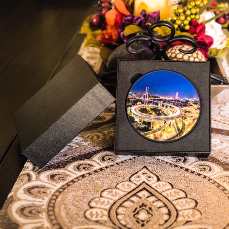 Logo Bright Glass Wireless Charger with Gift Box 1