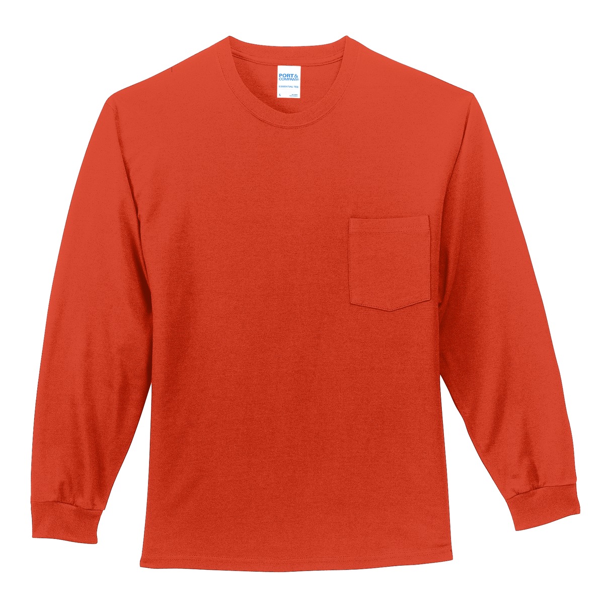 Port & Co Long Sleeve Essential Pocket Tee. PC61LSP 24