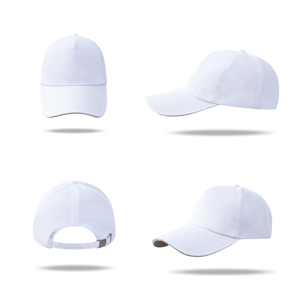 Stock Poly Cotton 5 Panel Cap, Double Buckle Back Fastener 15