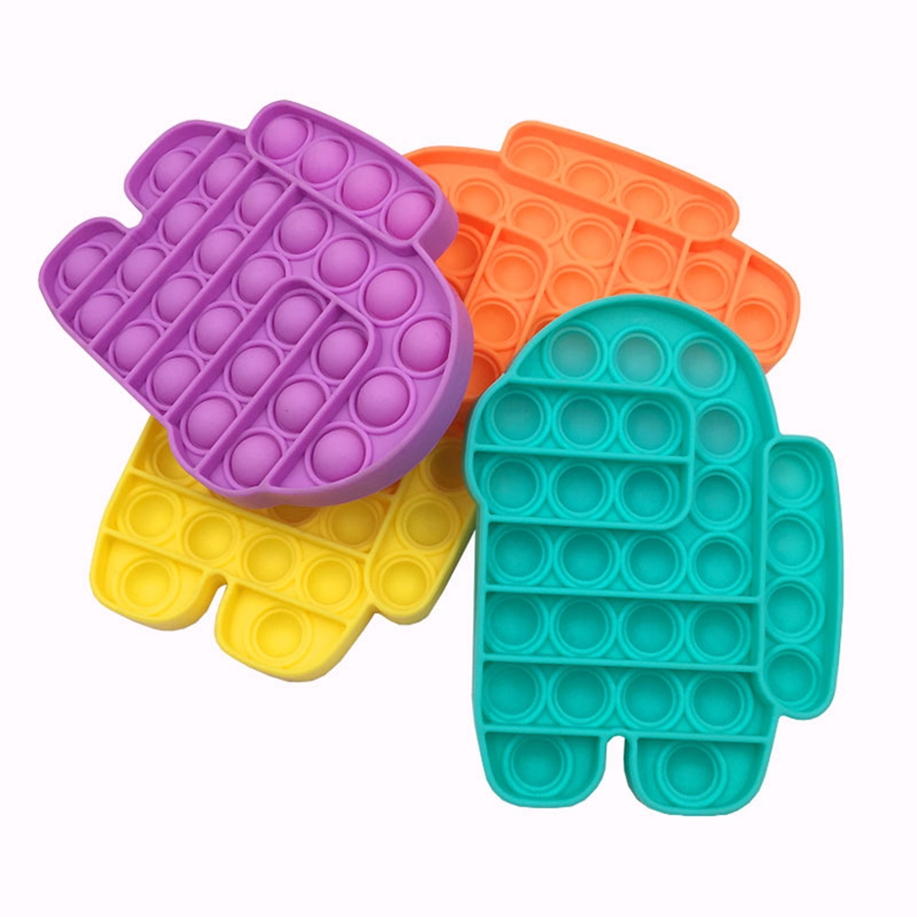 Spaceman Shape Push Pop Bubble Fidget Toy 4