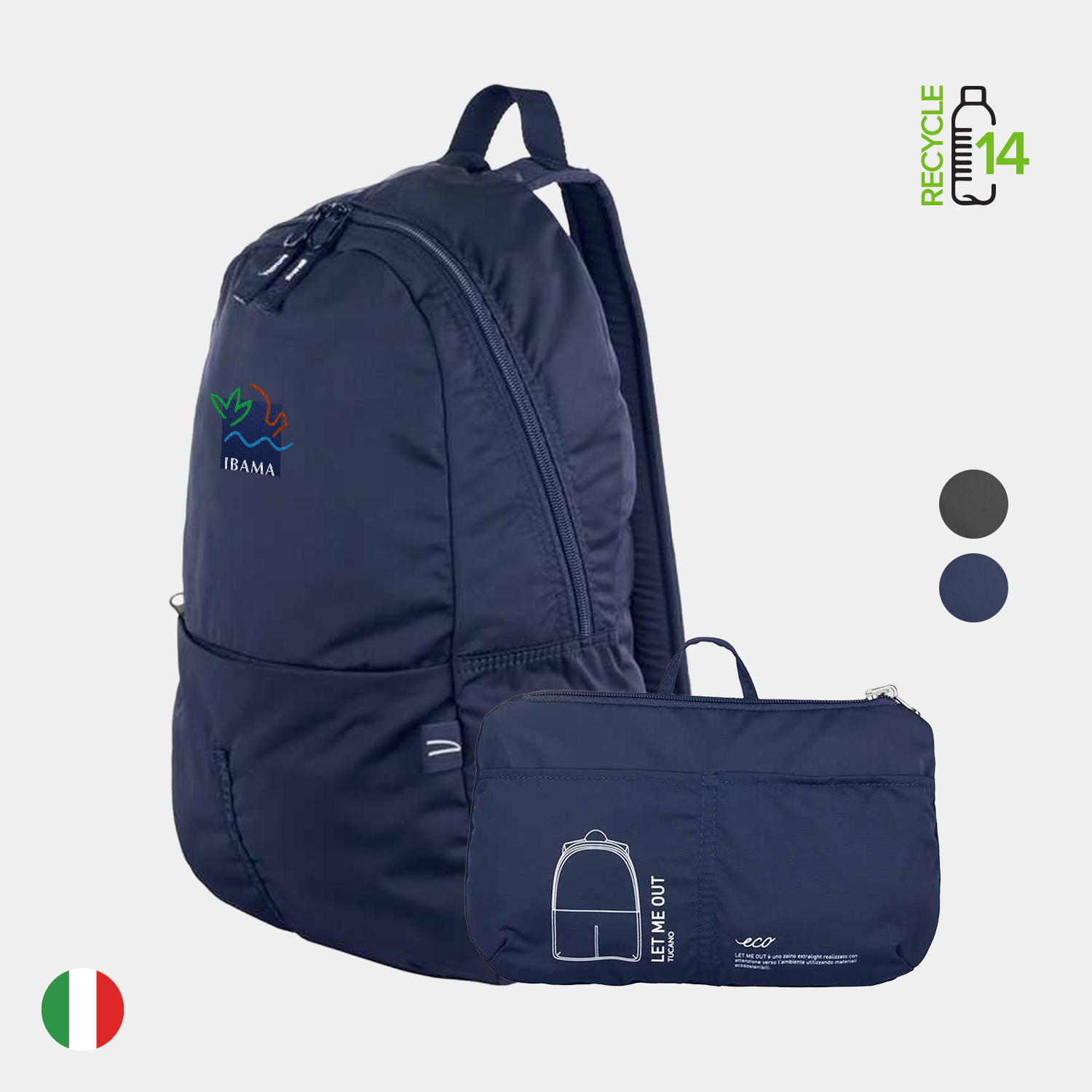 TUCANO® - Italy LET ME OUT Recycled Executive Super Light Foldable Backpack 3