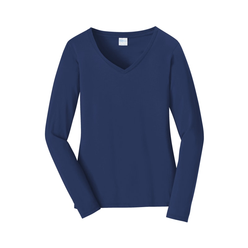 Port & Company Women's Long Sleeve Fan Favorite V-Neck Tee. 94