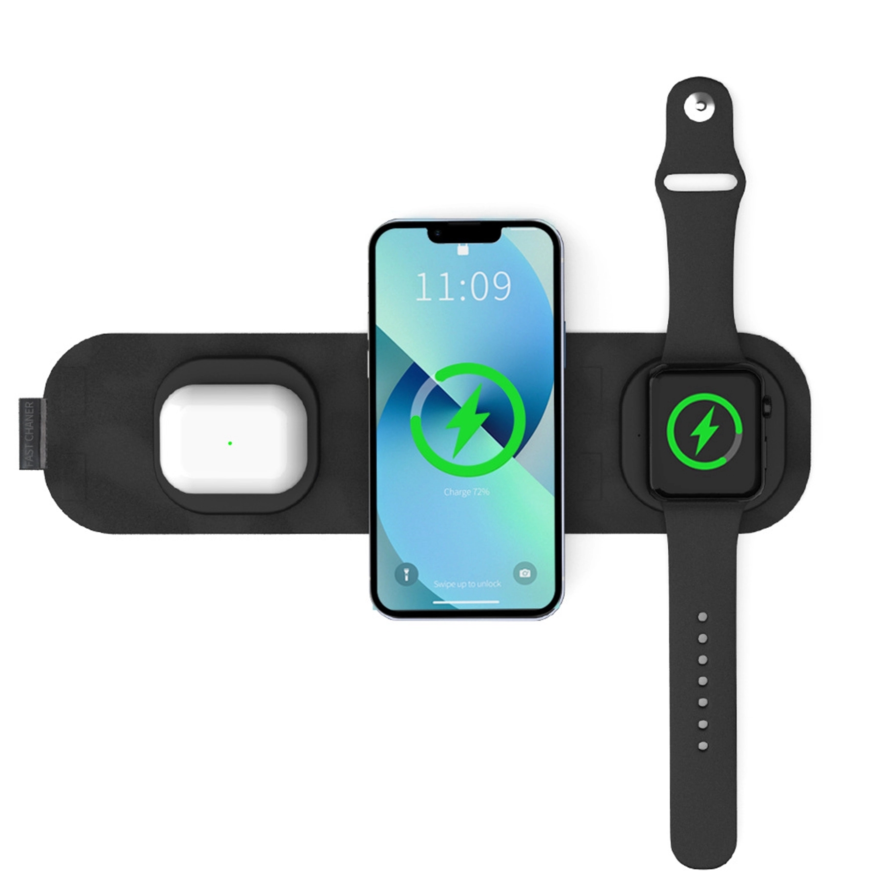 Fabric 3 in 1 Folding Magnetic Wireless Charger 5