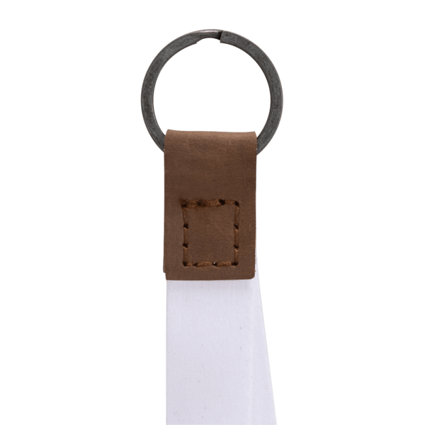 Dye Sublimated Keychain with Leather Accent 2