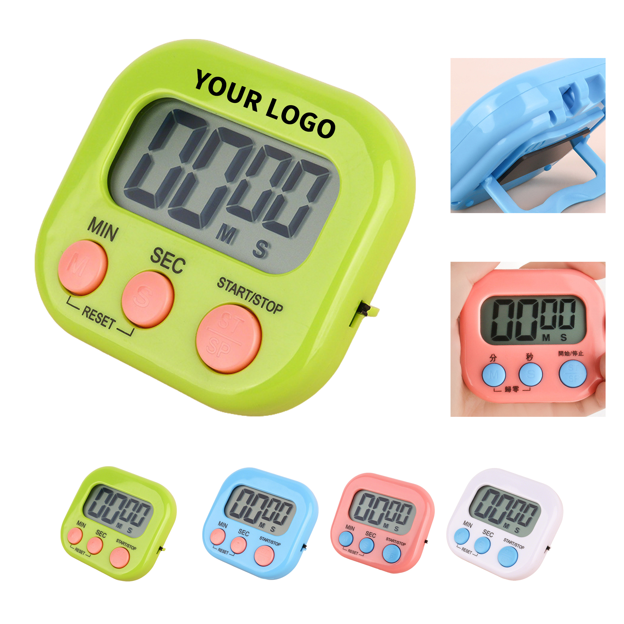 Magnetic Digital Kitchen Timer With Stand And Hook 2.72" Width X 2.48" Length X 0.91" He 1