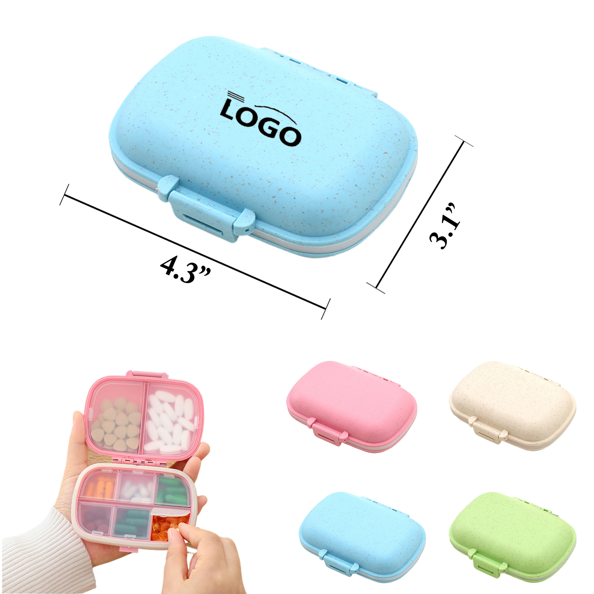 Waterproof Weekly Pill Box With 8 Sections 2