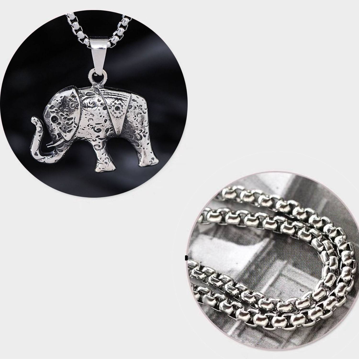 Titanium Steel Elephant Necklace 5