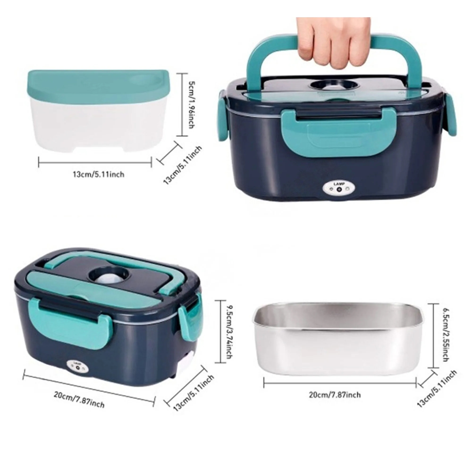 Stainless Steel Electric Lunch Box Set 6