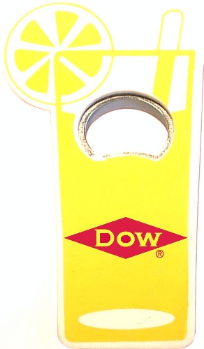 Jumbo size soft drink cup shape magnetic bottle opener with lemon and straw