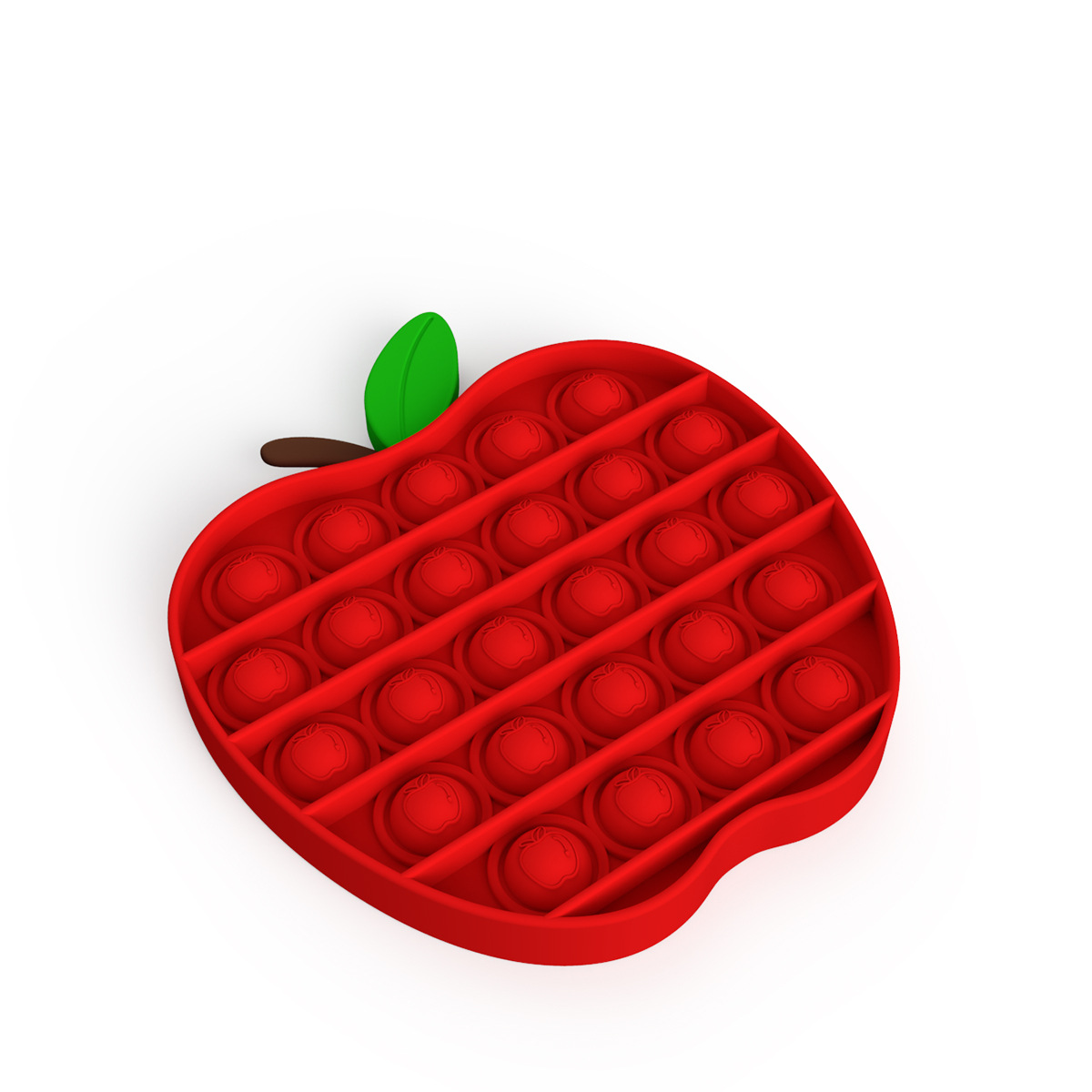 Red Apple Shape Silicone Pops Bubble Sensory Fidget Toy 7