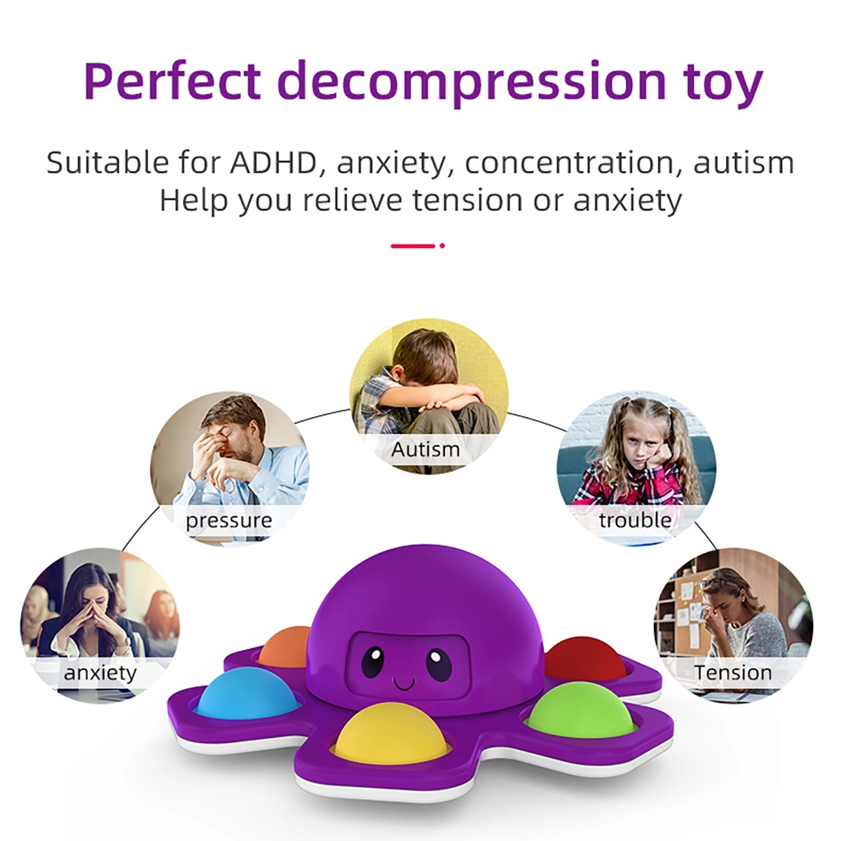 Face-Changing Octopus Bubble Decompression Toy 1