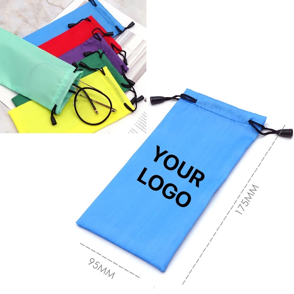 Glasses Storage Pouch With Drawstring Imprint Logo 2