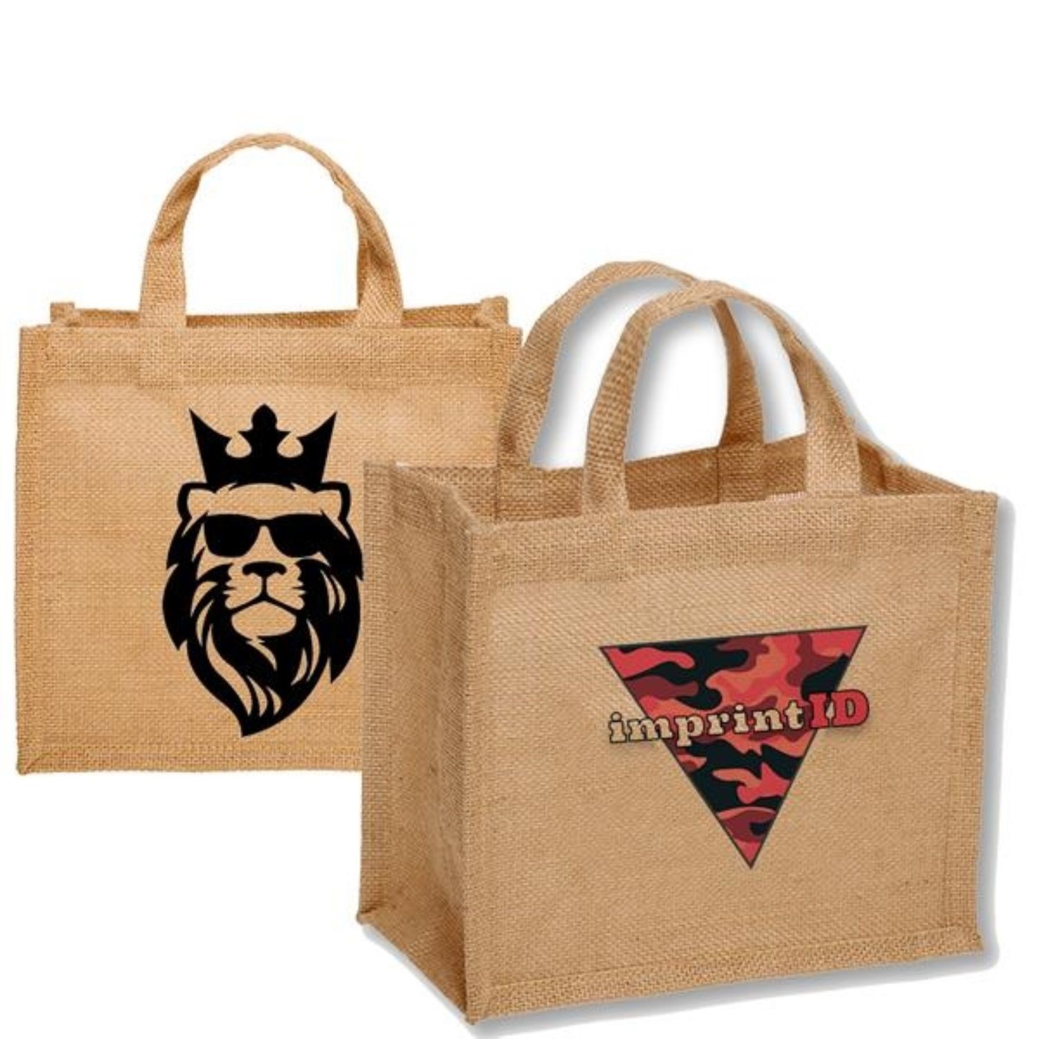 Recyclable Compact Jute Tote Bag W/ Gusset (9" x 8" x 5") 1