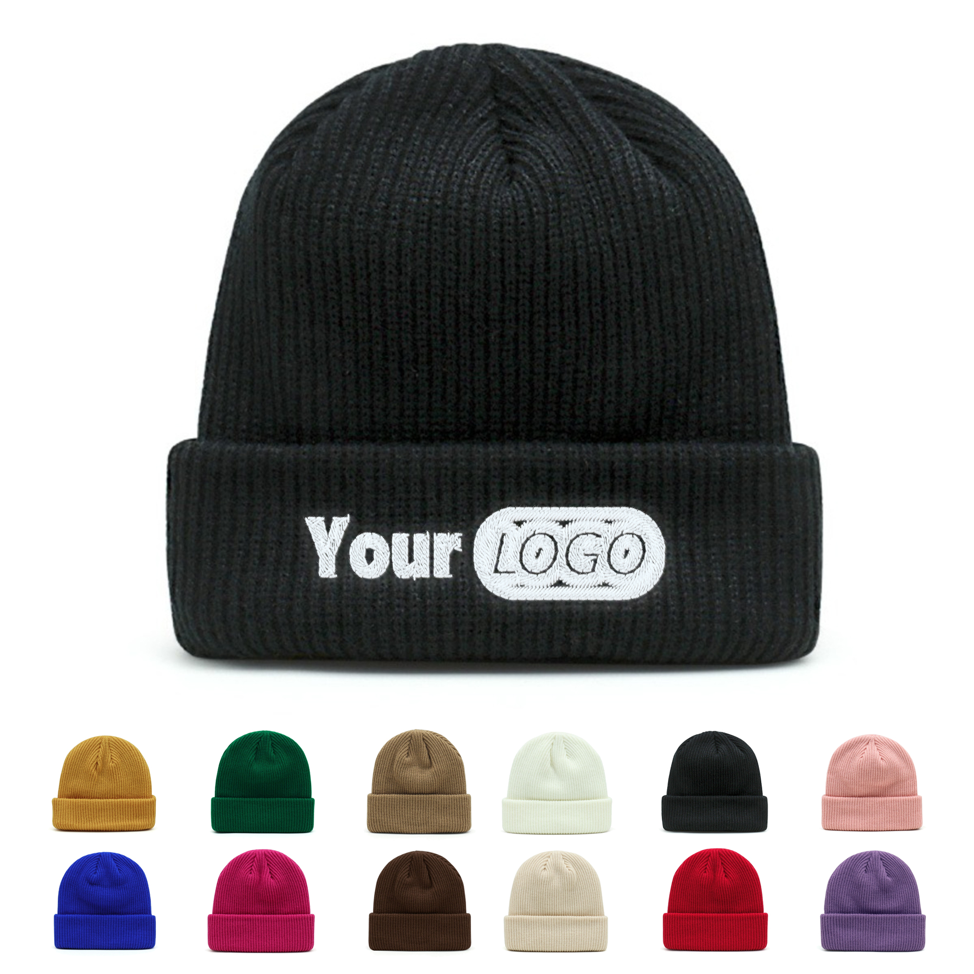 Knitted Acrylic Beanie Hat 2