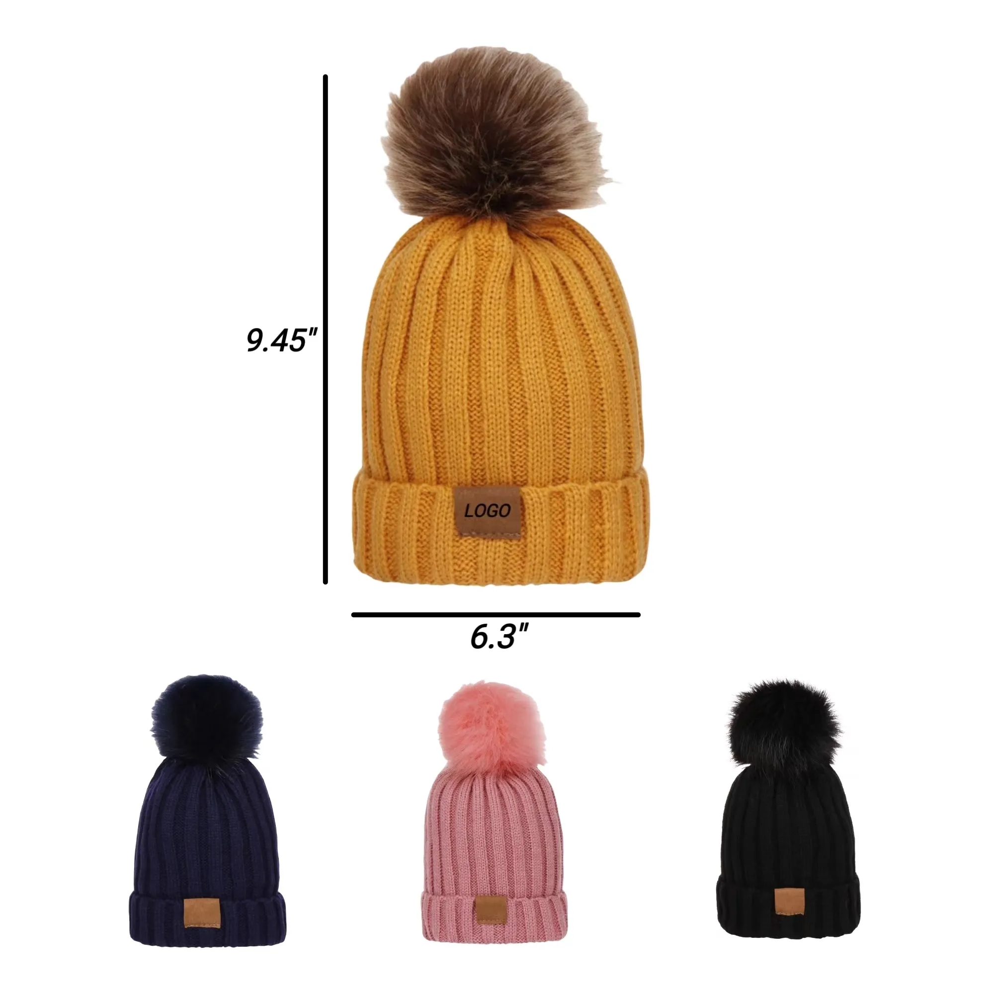Baby'S Winter Fleece-Lined Knit Beanie Hat 3