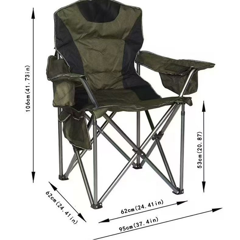 Oversized Padded Camping Chair with Cooler Bag 2