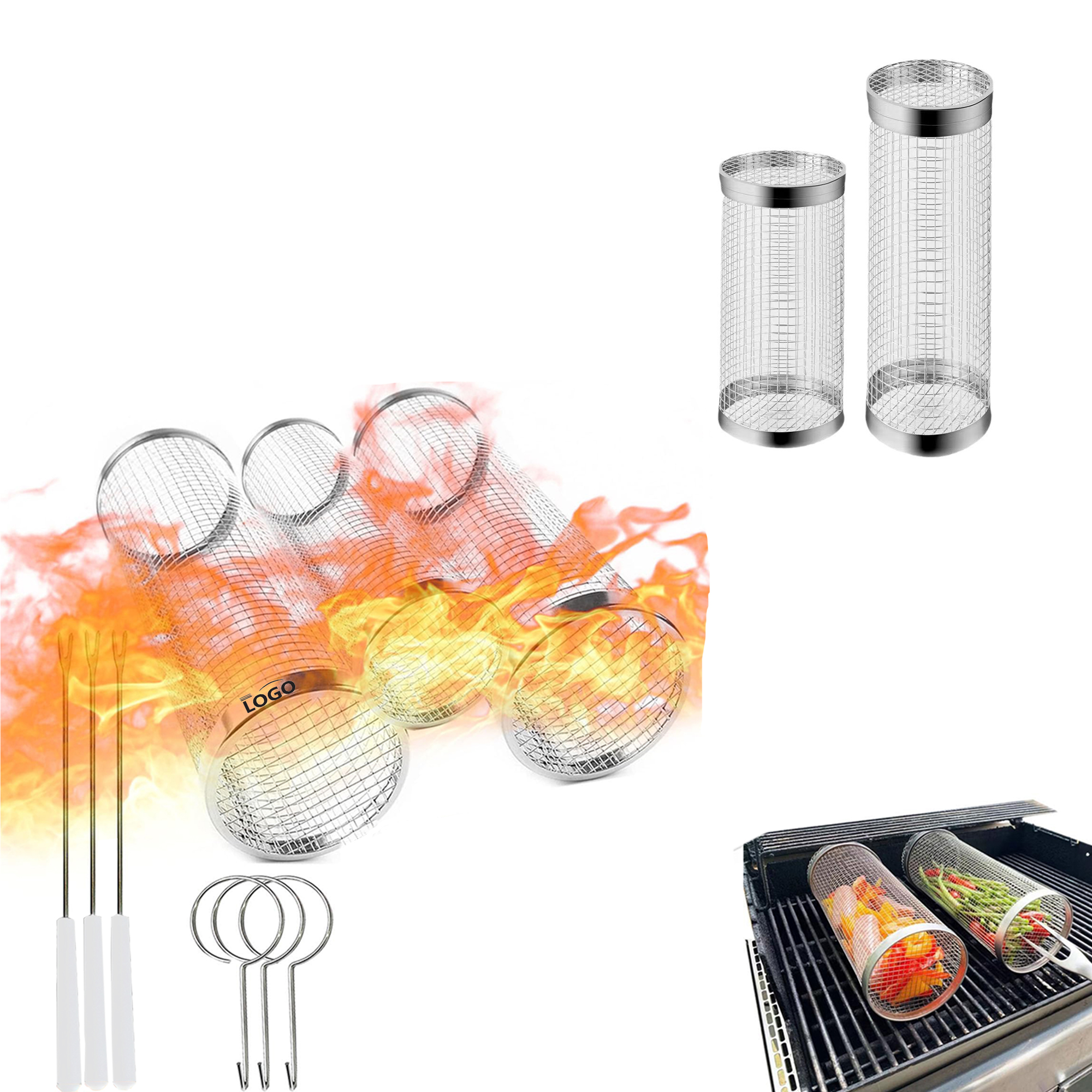 Round Outdoor Barbecue Basket 1