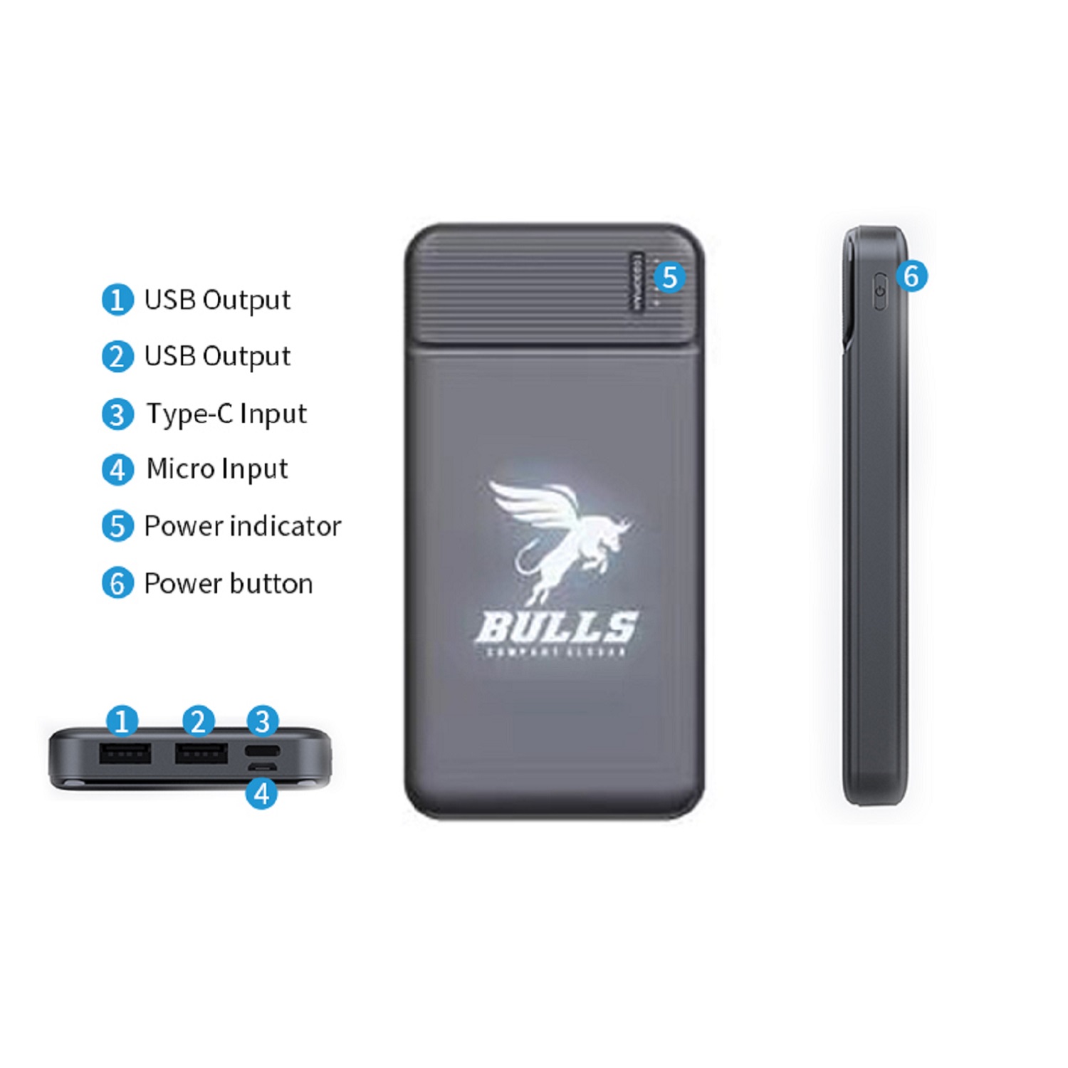 Power Bank with LED Light-Up Logo - 10000 mAh 3
