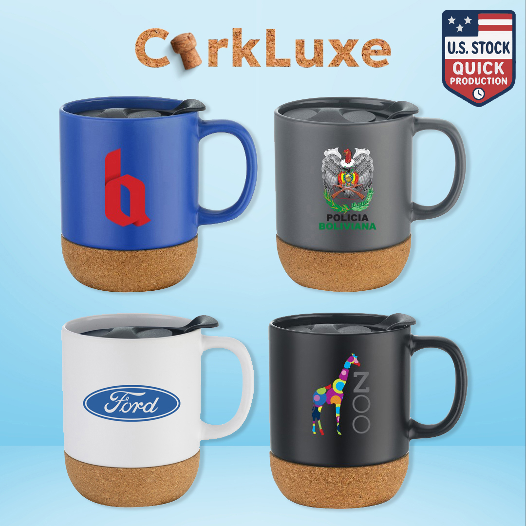 CorkLuxe Ceramic 12oz Mug With Matte Finish and Cork Bottom 11