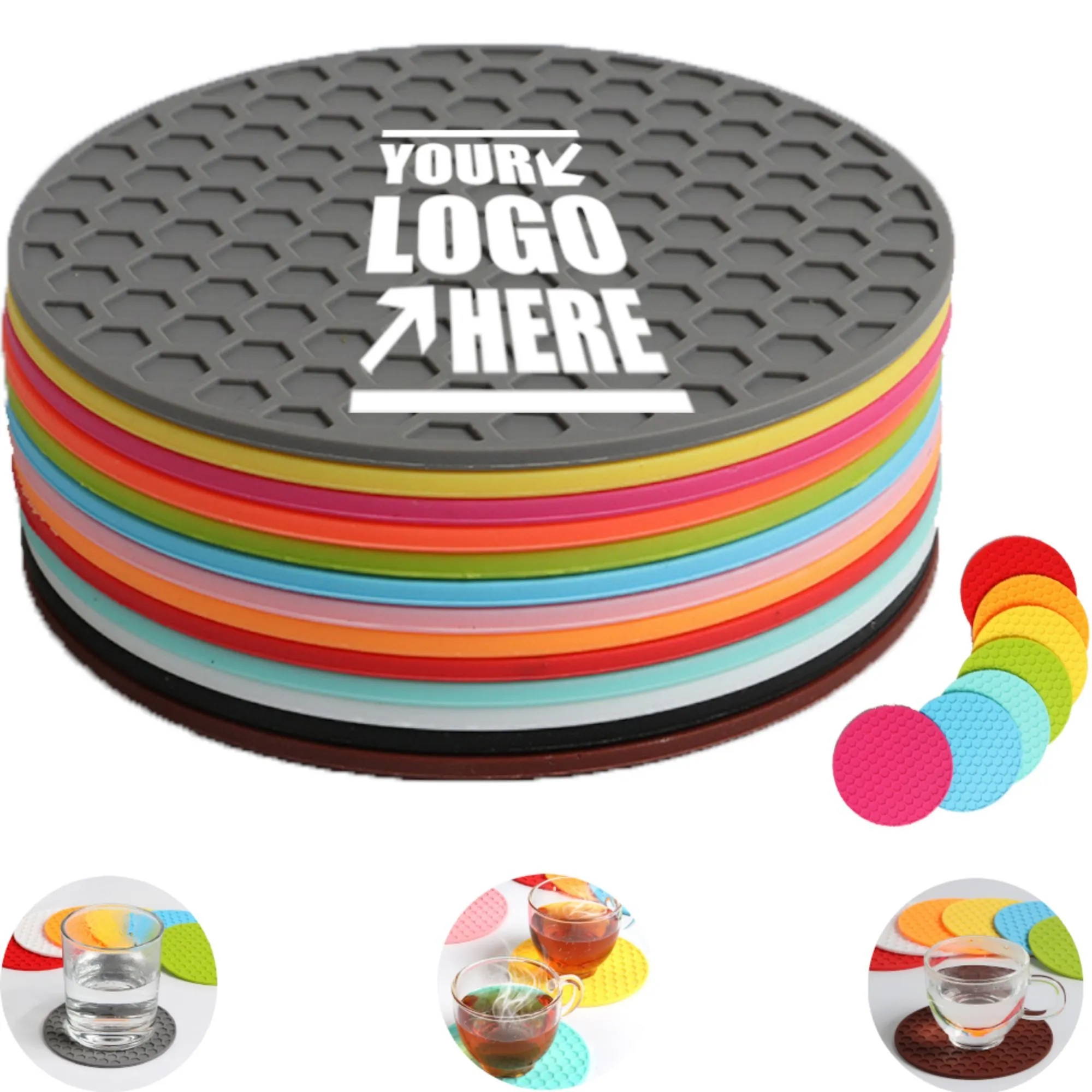 Silicone Honeycomb Round Coasters 1
