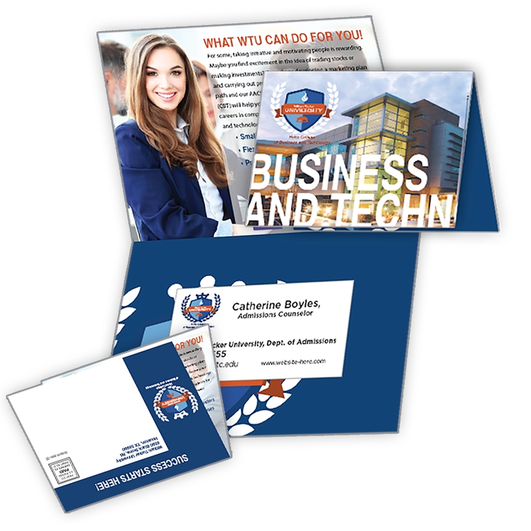 Small Folded Postcard UV Coated - 10 pt- (4.25x5.25 folded) with 3.5x2 Magnet (20 mil.) 3