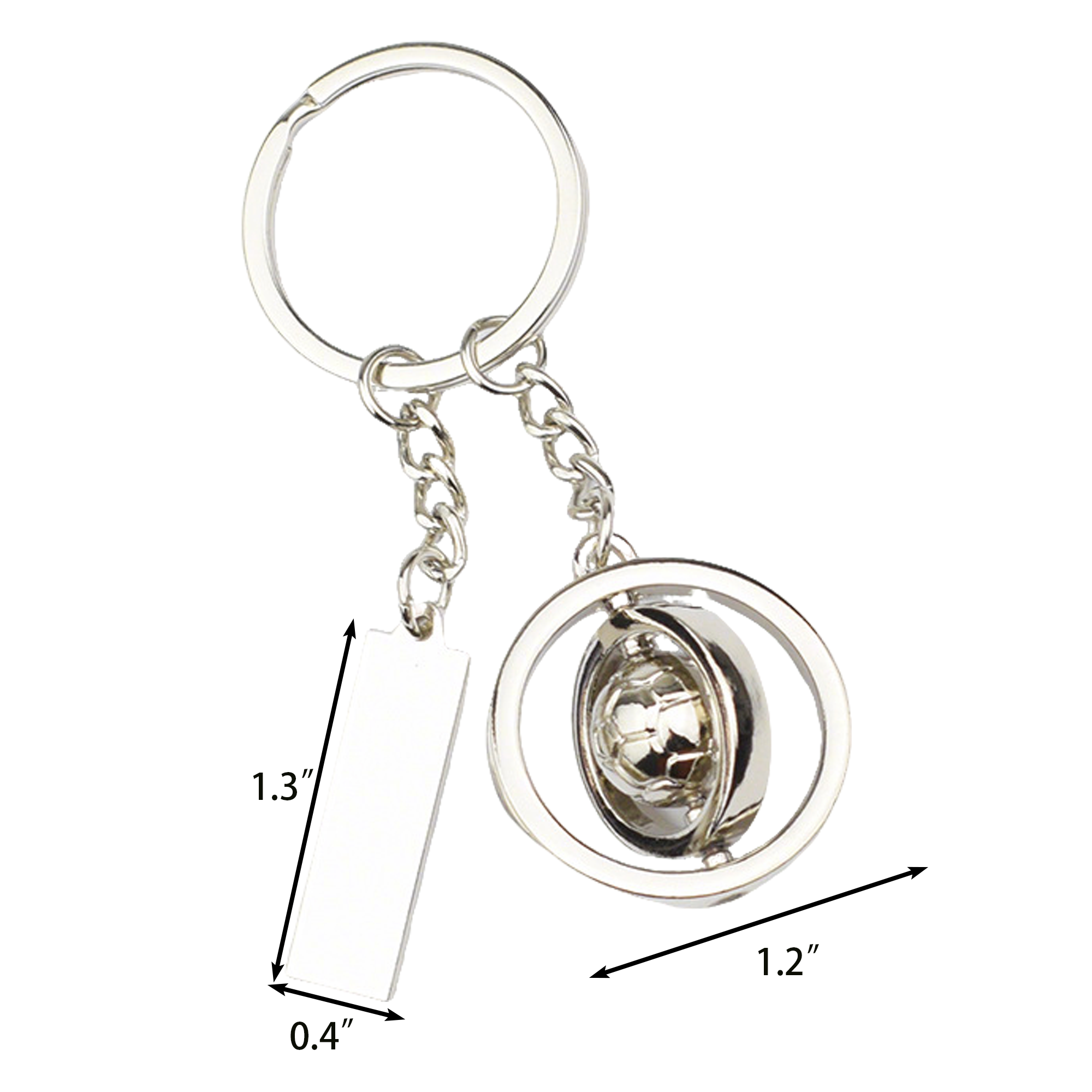 Personalized Rotating Soccer Tag Keychain 3