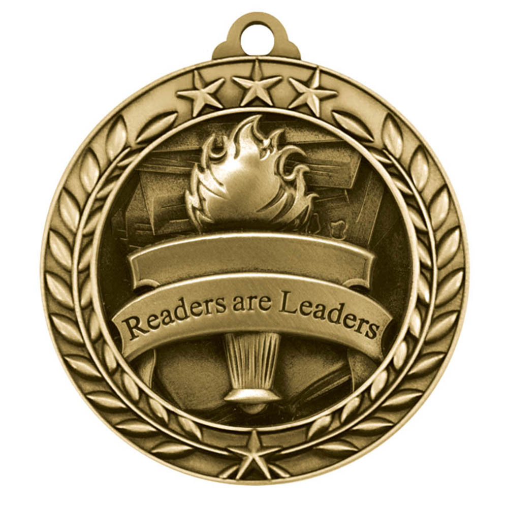 Readers Are Leaders Wreath Award Medallion (2-3/4") 2