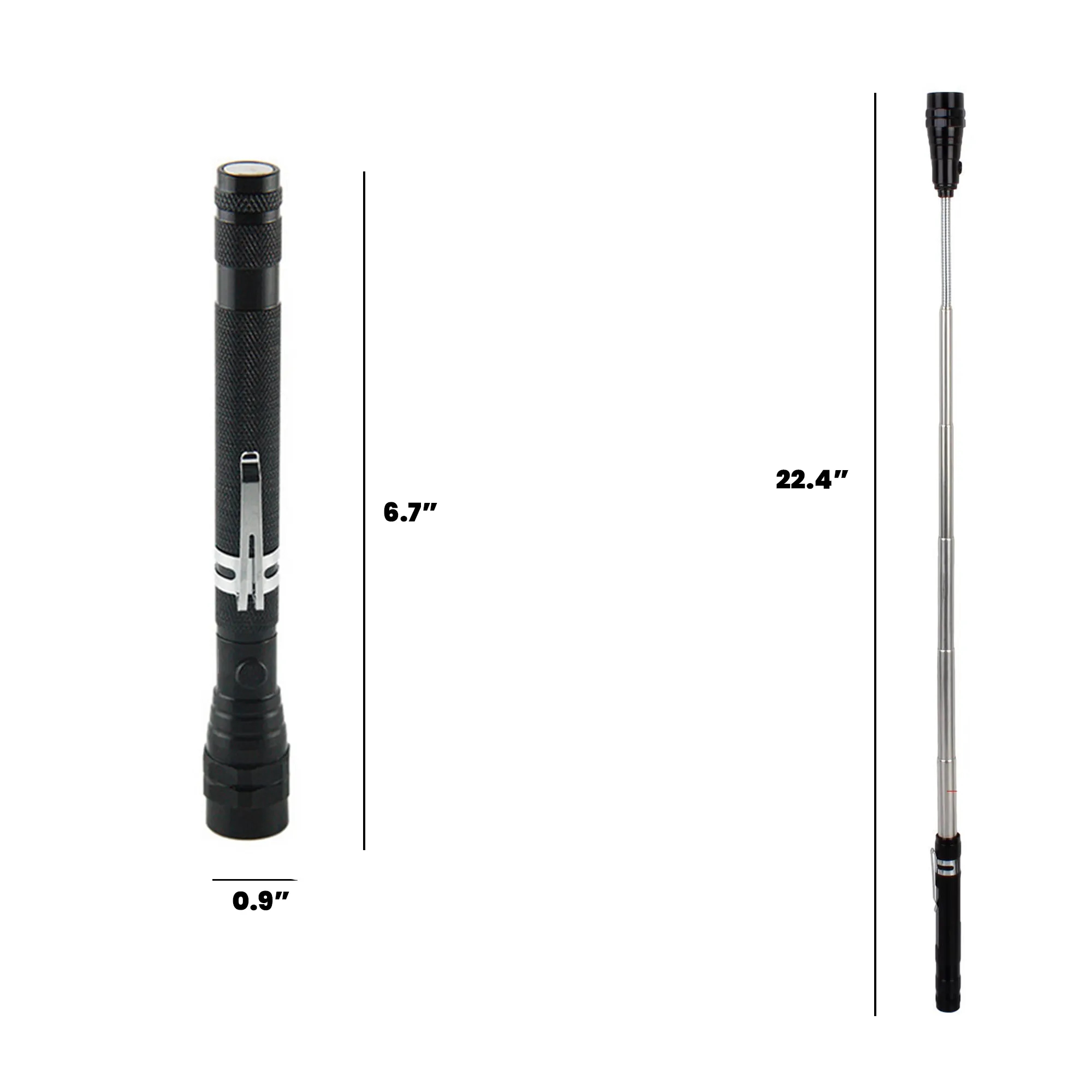 Omnidirectional Rotating Telescopic Flashlight With Magnet 11