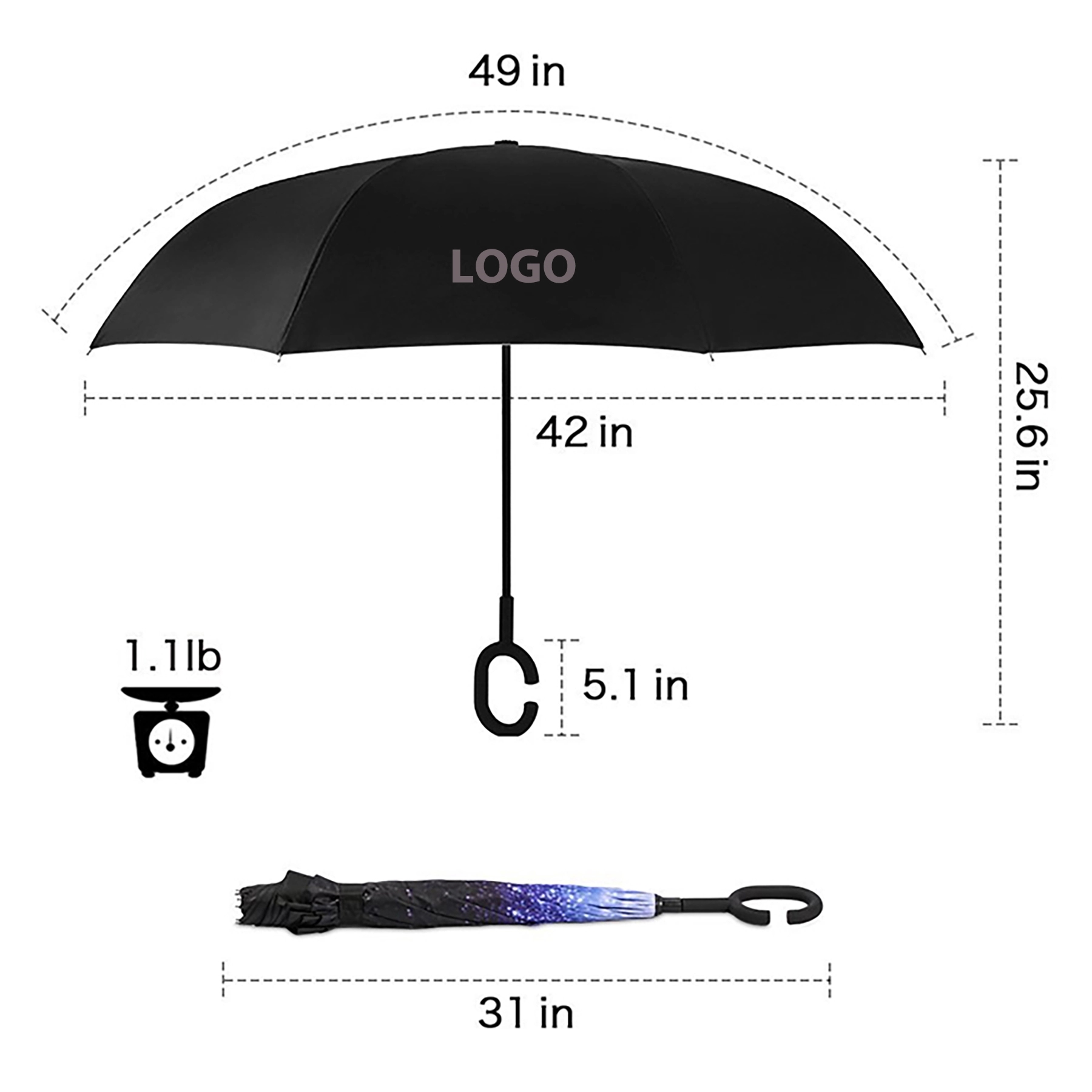 Manual Open Inverted Umbrella 3