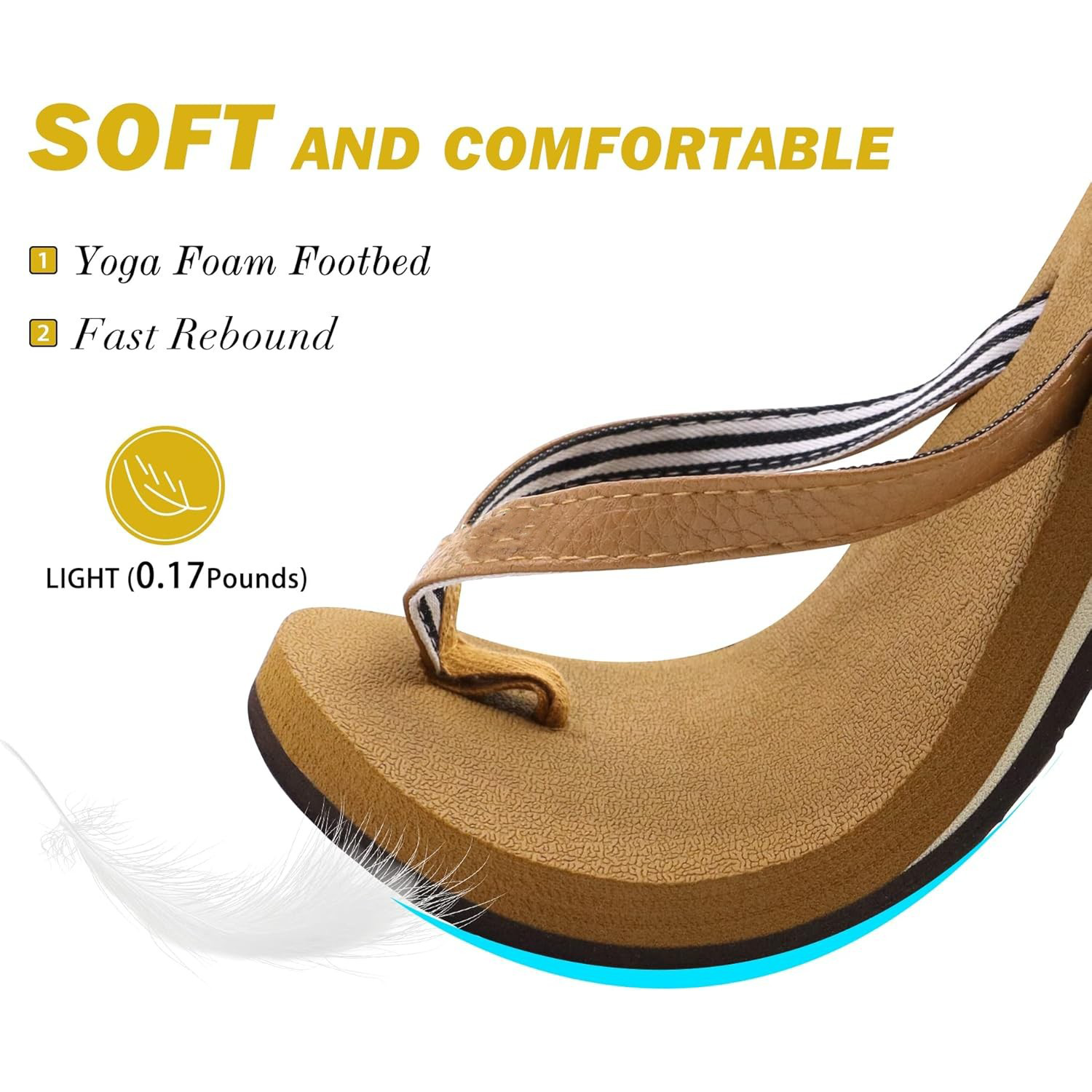 Women's Breathable Quick Dry EVA Beach Flip Flops 5