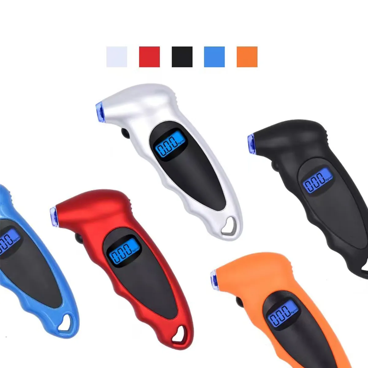 Multifunction Digital Tire Pressure Gauge Safety Hammer 8