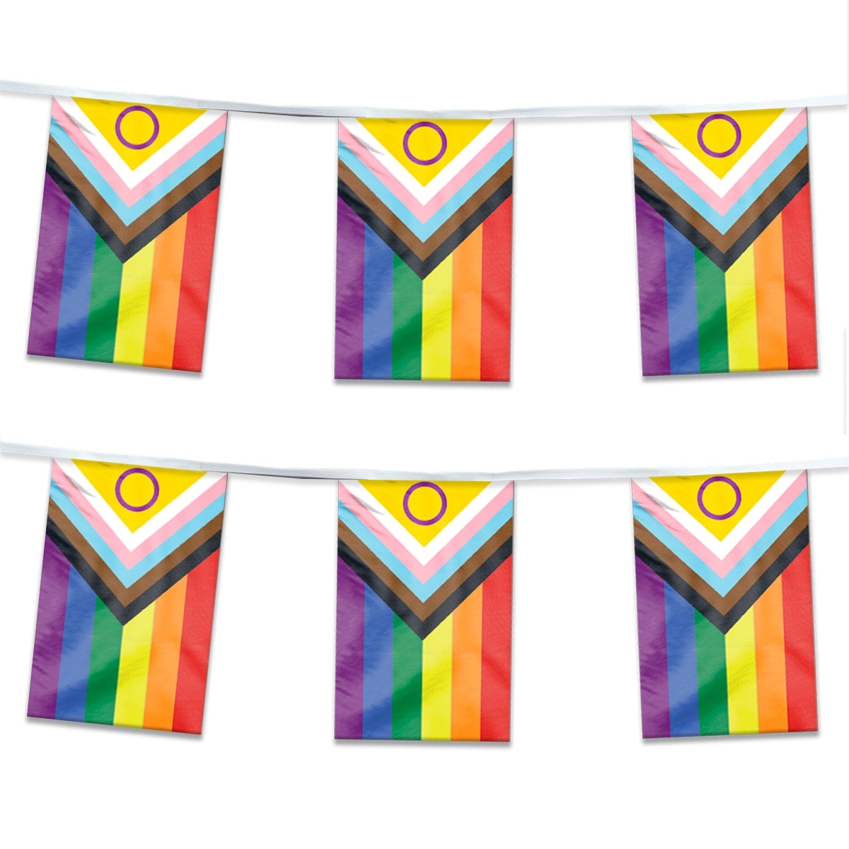 60' 1ply ePoly Intersex Progressive Pride Streamer 1