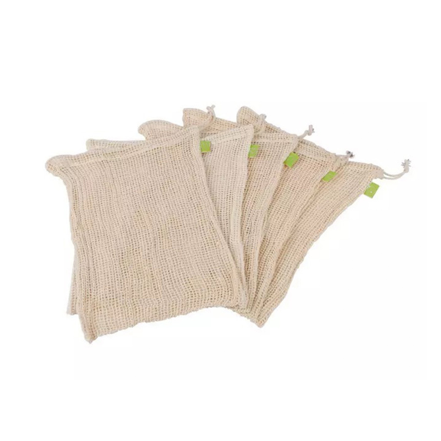 Cotton Mesh Reusable Drawstring Bag 2