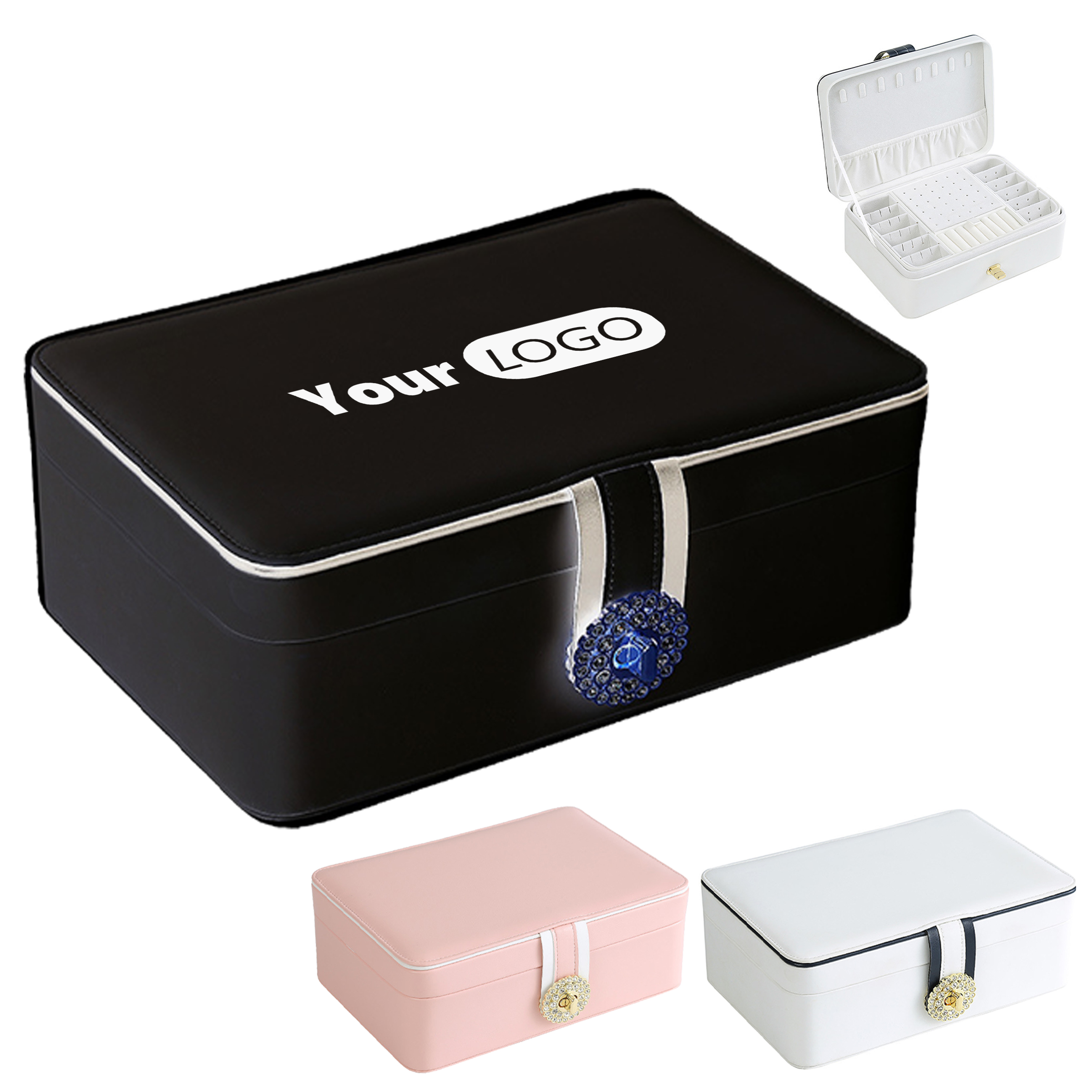 Pu Compact Travel Jewelry Organizer With Secure Closure 4