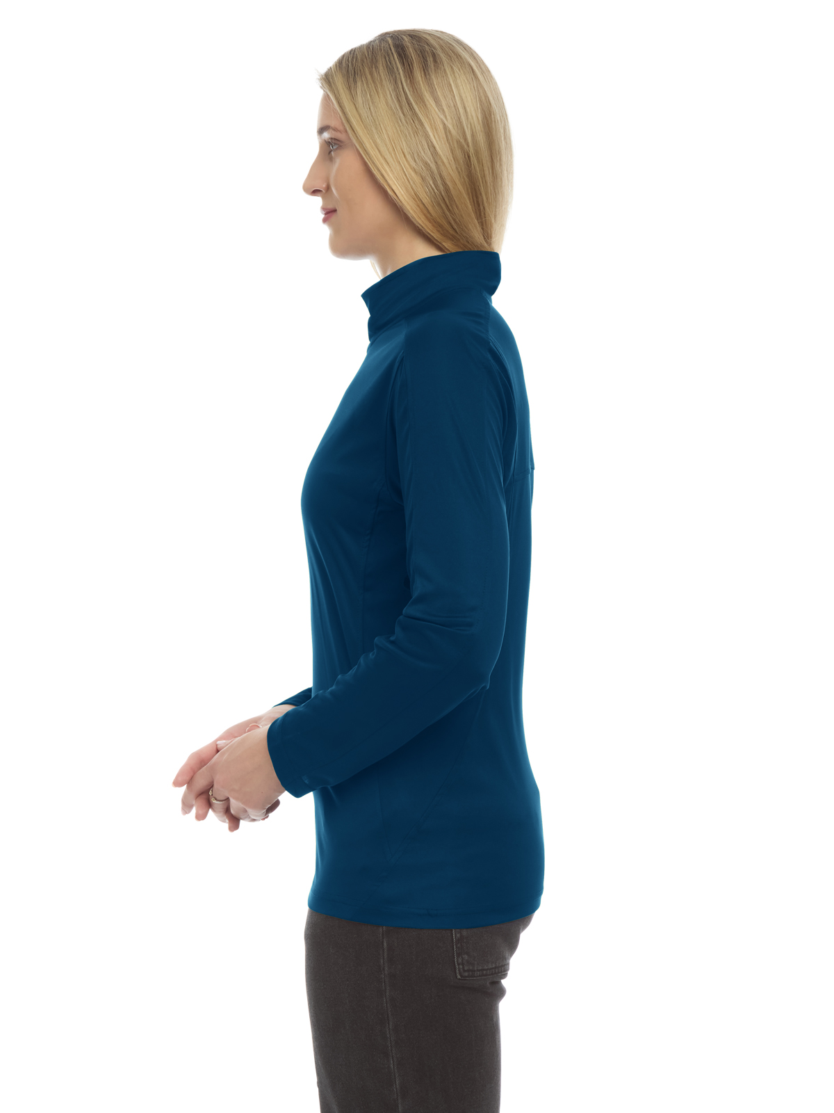 Blue Generation - Women's Pocketless Wicking Long Sleeve Zip Pullover 13