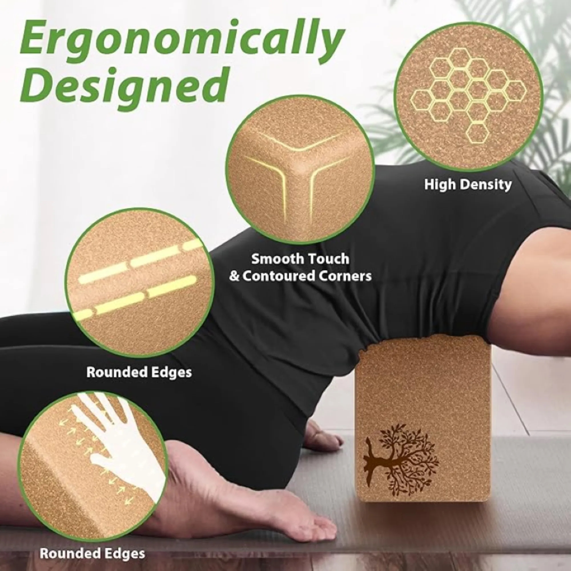 High-Density Cork Yoga Bricks 2