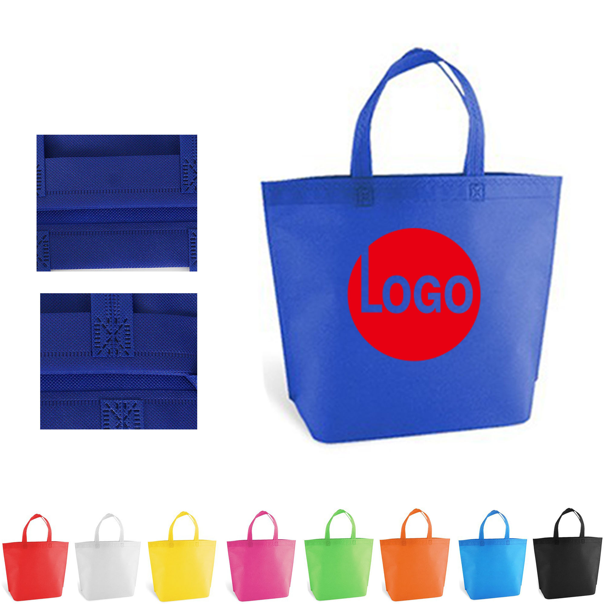 Multicolor High Capacity Non-Woven Tote Bags Customizable Logo 1