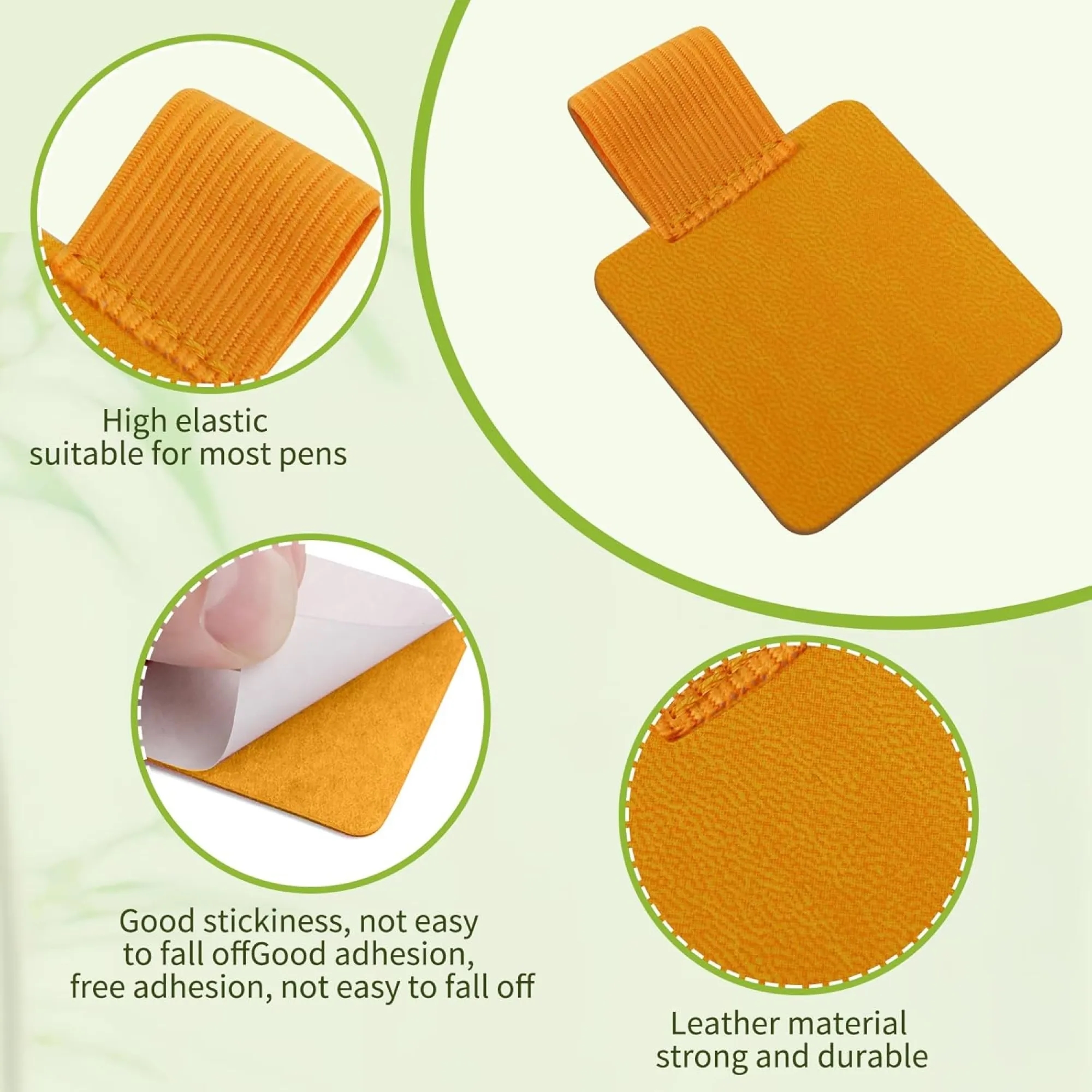 Leather Self-Adhesive Elastic Pen Holder 4