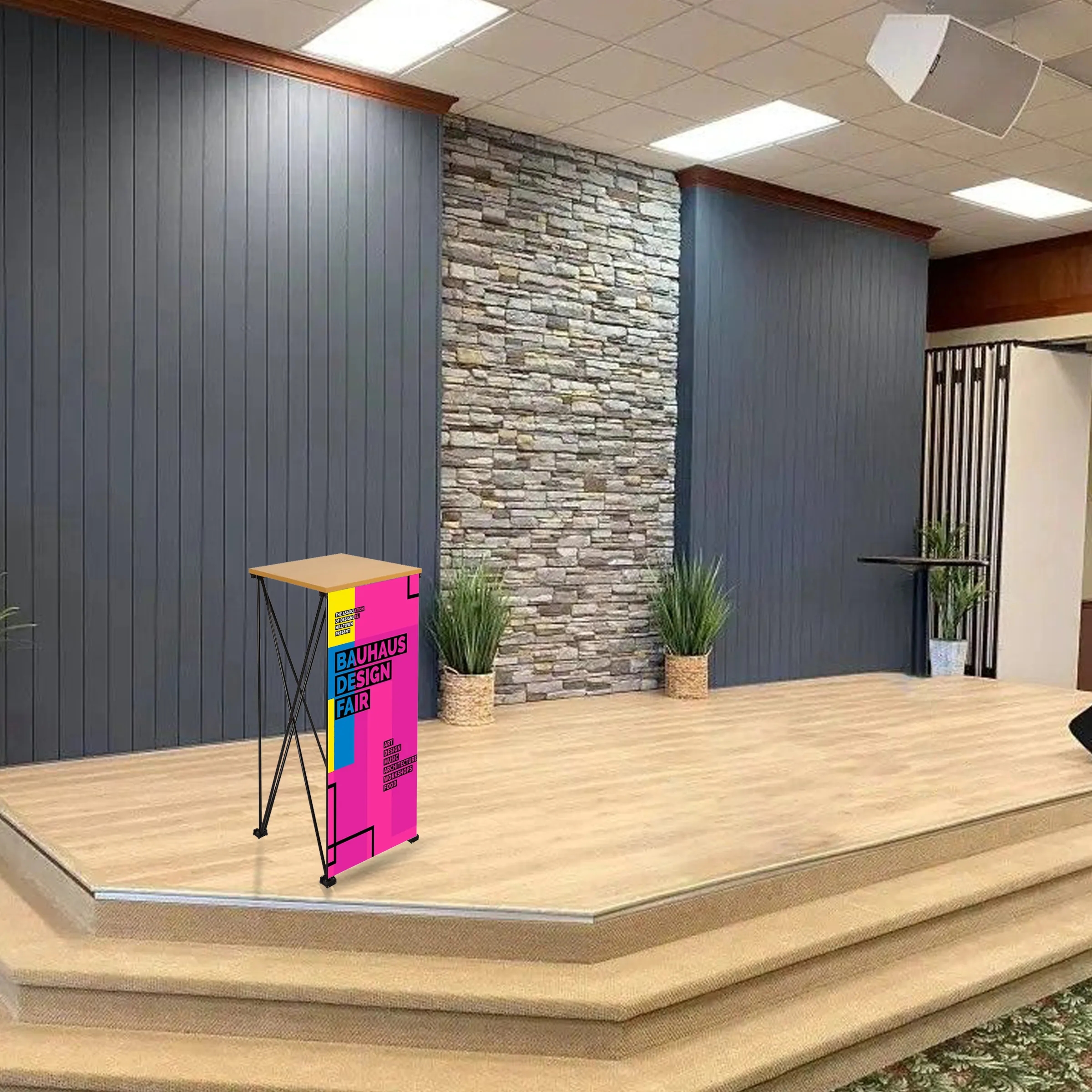 Straight Portable Podium Kit - Banner + Hardware 6