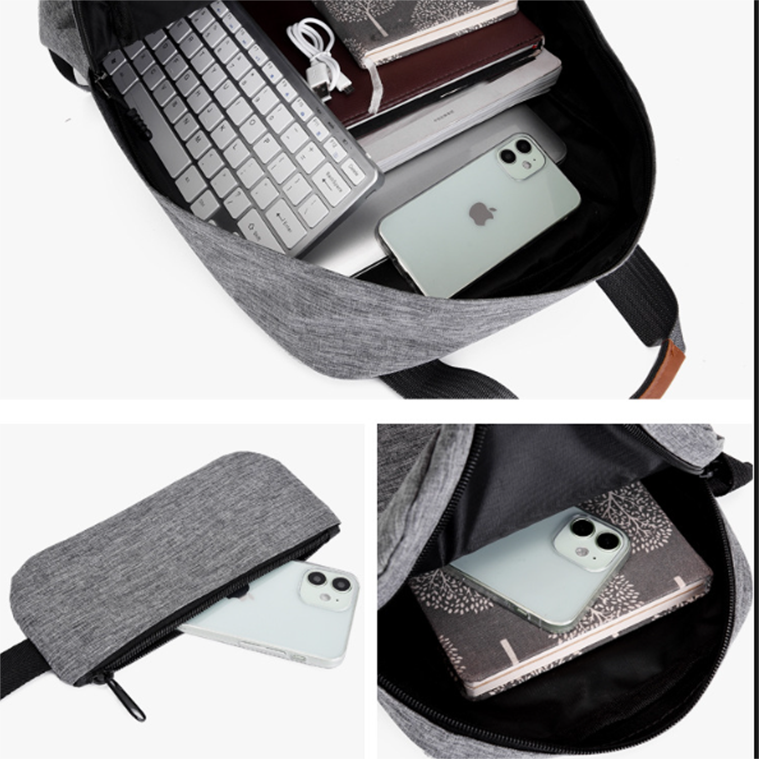 3 Pcs Nylon Laptop Backpack Set 8