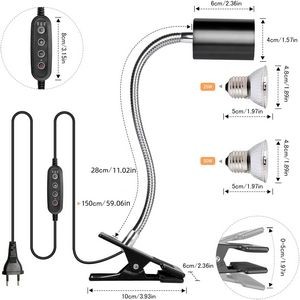 Heat Lamp For Reptiles Turtle UVA UVB Light With Two Bulbs 3