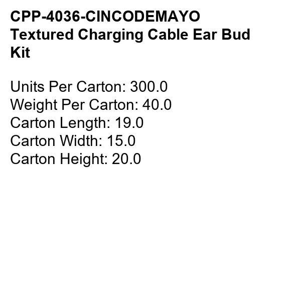 TEXTURED CHARGING CABLE EAR BUD KIT 9