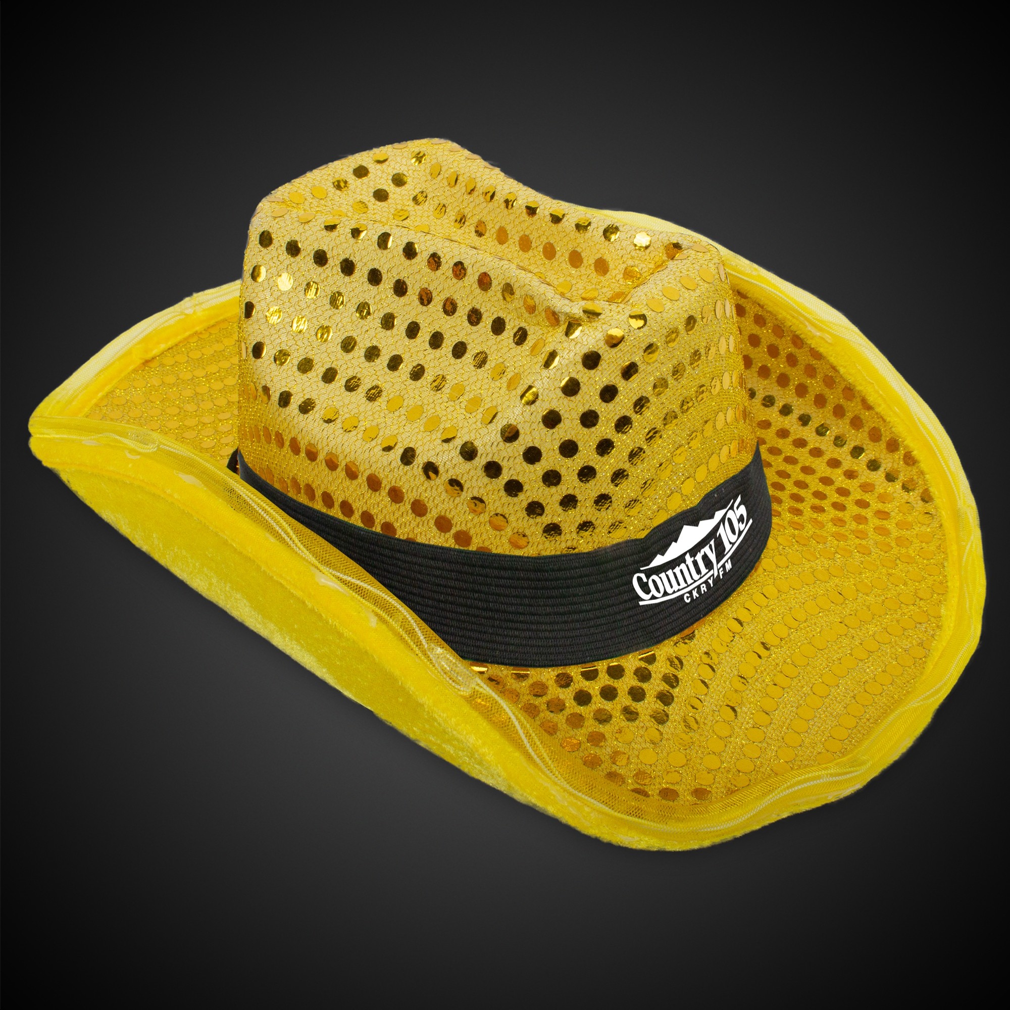 GOLD SEQUIN LED COWBOY HAT(Blank) 2